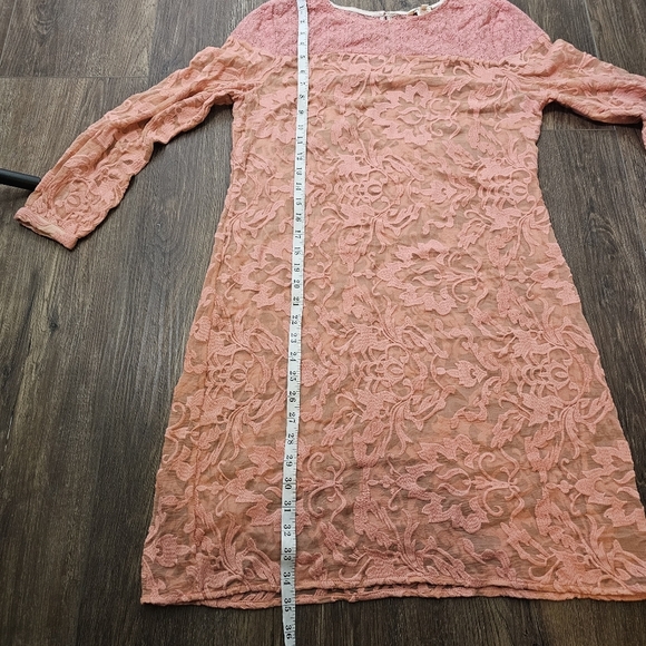 Sundance Lace Semi Sheer Tunic Dress SZ 4 Floral Motif Long Sleeve Romantic - Picture 11 of 14
